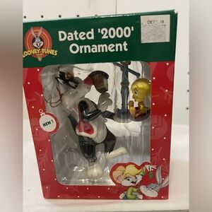 Trevco Looney Toons Christmas Hanging Ornament Sylvester & Tweety 2000 NWT